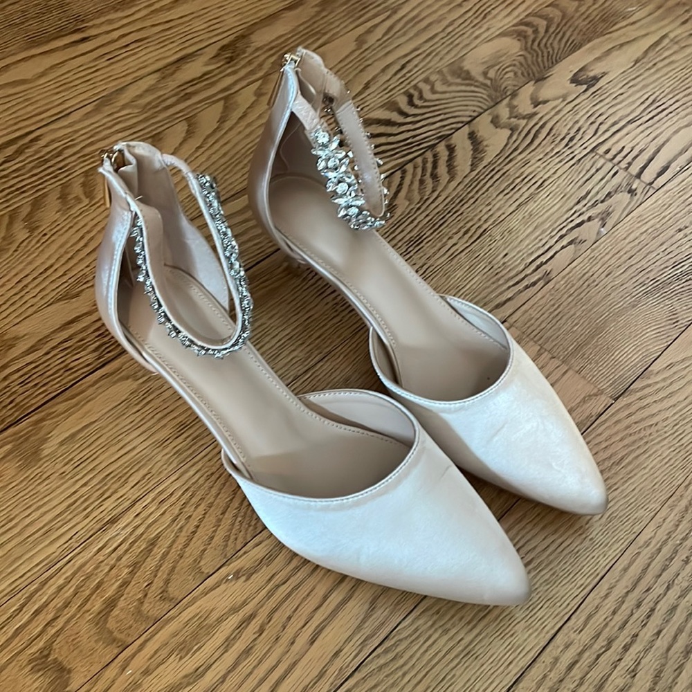 Champagne Colored Kitten Heels